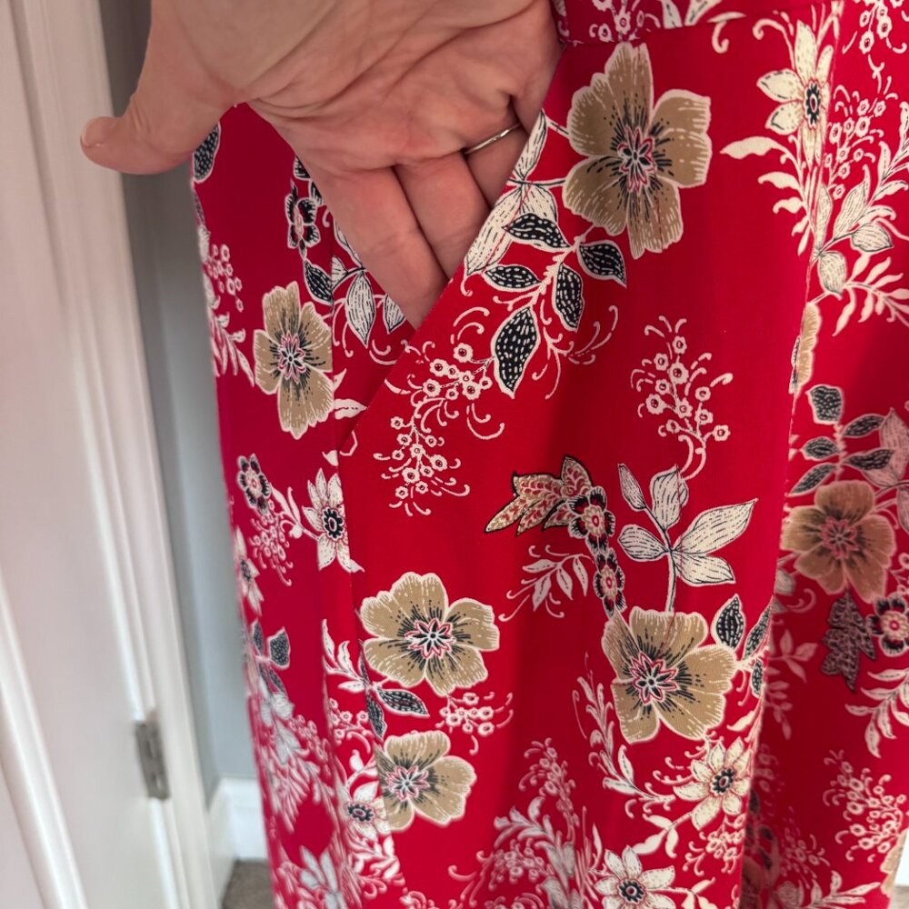 J. Jill size Large red floral dress - Picture 7 of 11